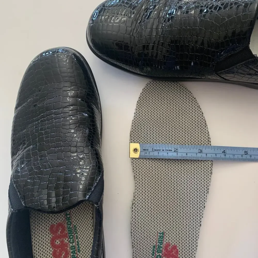 SAS Viva C Black Patent Leather Slip-on Size 8N